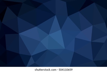Dark blue polygonal illustration, which consist of triangles. Triangular design for your business. Creative geometric background in Origami style with gradient.
