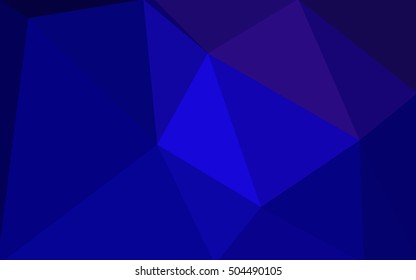 Dark blue polygonal illustration, which consist of triangles. Geometric background in Origami style with gradient. Triangular design for your business.