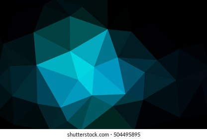 Dark blue polygonal illustration, which consist of triangles. Triangular design for your business. Creative geometric background in Origami style with gradient.