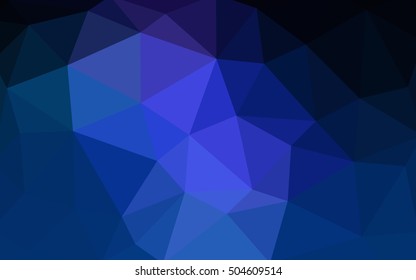 Dark blue polygonal illustration, which consist of triangles. Triangular design for your business. Creative geometric background in Origami style with gradient.