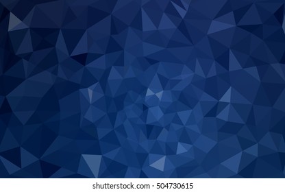 Dark blue polygonal illustration, which consist of triangles. Geometric background in Origami style with gradient. Triangular design for your business.