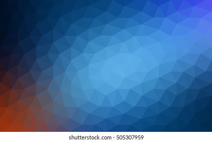 Dark blue polygonal illustration, which consist of triangles. Geometric background in Origami style with gradient. Triangular design for your business.