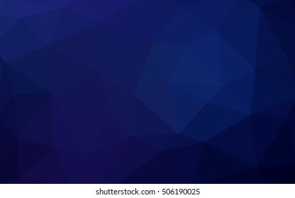 Dark blue polygonal illustration, which consist of triangles. Triangular design for your business. Creative geometric background in Origami style with gradient.