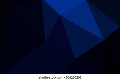 Dark blue polygonal illustration, which consist of triangles. Geometric background in Origami style with gradient. Triangular design for your business.