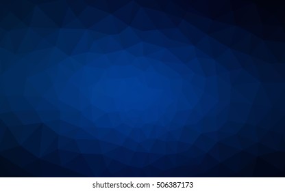 Dark blue polygonal illustration, which consist of triangles. Geometric background in Origami style with gradient. Triangular design for your business.