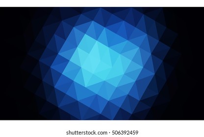 Dark blue polygonal illustration, which consist of triangles. Geometric background in Origami style with gradient. Triangular design for your business.