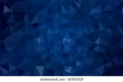 Dark blue polygonal illustration, which consist of triangles. Geometric background in Origami style with gradient. Triangular design for your business.