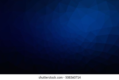 Dark blue polygonal illustration, which consist of triangles. Geometric background in Origami style with gradient. Triangular design for your business.