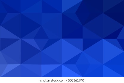 Dark blue polygonal illustration, which consist of triangles. Geometric background in Origami style with gradient. Triangular design for your business.