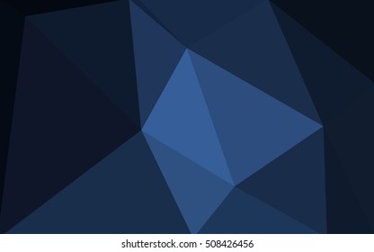 Dark blue polygonal illustration, which consist of triangles. Geometric background in Origami style with gradient. Triangular design for your business.