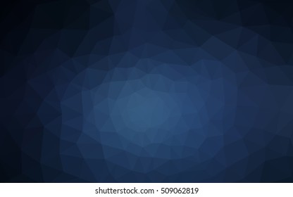 Dark blue polygonal illustration, which consist of triangles. Geometric background in Origami style with gradient. Triangular design for your business.