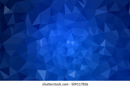 Dark blue polygonal illustration, which consist of triangles. Geometric background in Origami style with gradient. Triangular design for your business.