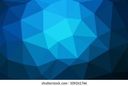 Dark blue polygonal illustration, which consist of triangles. Triangular design for your business. Creative geometric background in Origami style with gradient.