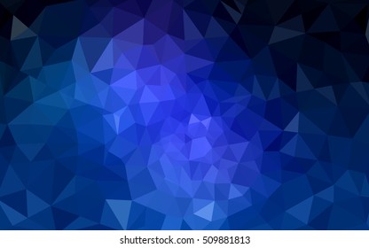 Dark blue polygonal illustration, which consist of triangles. Geometric background in Origami style with gradient. Triangular design for your business.