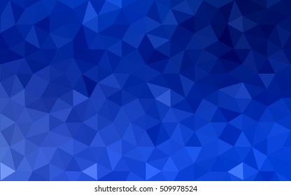 Dark blue polygonal illustration, which consist of triangles. Geometric background in Origami style with gradient. Triangular design for your business.