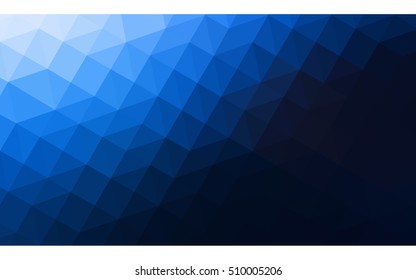 Dark blue polygonal illustration, which consist of triangles. Geometric background in Origami style with gradient. Triangular design for your business.