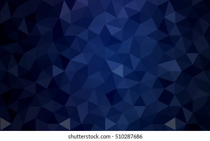 Dark blue polygonal illustration, which consist of triangles. Geometric background in Origami style with gradient. Triangular design for your business.