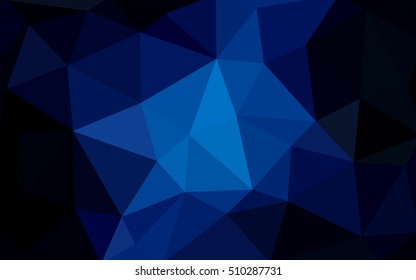 Dark blue polygonal illustration, which consist of triangles. Triangular design for your business. Creative geometric background in Origami style with gradient.