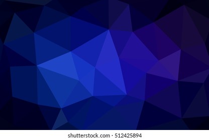 Dark blue polygonal illustration, which consist of triangles. Triangular design for your business. Creative geometric background in Origami style with gradient.