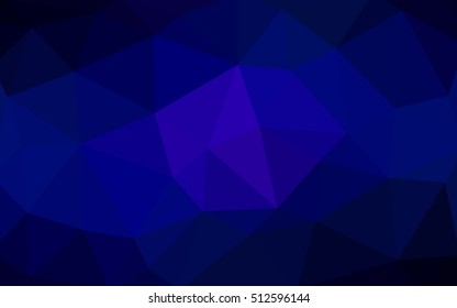 Dark blue polygonal illustration, which consist of triangles. Triangular design for your business. Creative geometric background in Origami style with gradient.