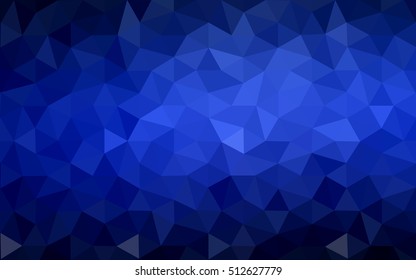 Dark blue polygonal illustration, which consist of triangles. Geometric background in Origami style with gradient. Triangular design for your business.
