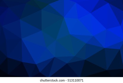 Dark blue polygonal illustration, which consist of triangles. Triangular design for your business. Creative geometric background in Origami style with gradient.