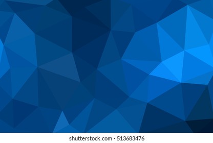 Dark blue polygonal illustration, which consist of triangles. Triangular design for your business. Creative geometric background in Origami style with gradient.