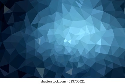 Dark blue polygonal illustration, which consist of triangles. Geometric background in Origami style with gradient. Triangular design for your business.