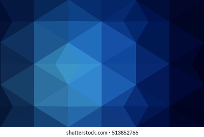 Dark blue polygonal illustration, which consist of triangles. Geometric background in Origami style with gradient. Triangular design for your business.