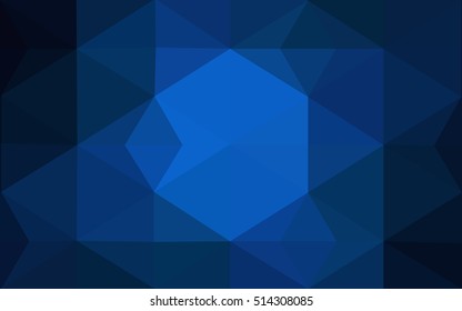 Dark blue polygonal illustration, which consist of triangles. Geometric background in Origami style with gradient. Triangular design for your business.