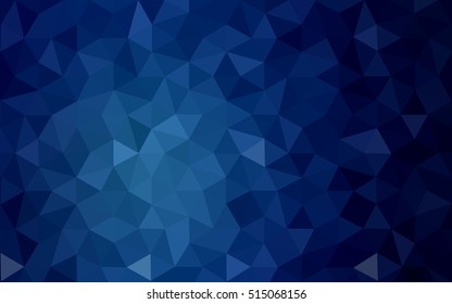 Dark blue polygonal illustration, which consist of triangles. Geometric background in Origami style with gradient. Triangular design for your business.