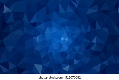 Dark blue polygonal illustration, which consist of triangles. Geometric background in Origami style with gradient. Triangular design for your business.