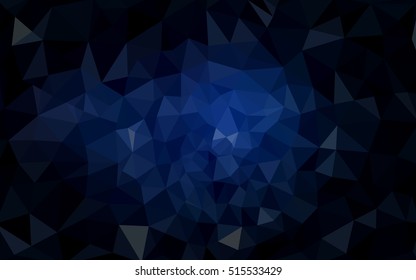 Dark blue polygonal illustration, which consist of triangles. Geometric background in Origami style with gradient. Triangular design for your business.