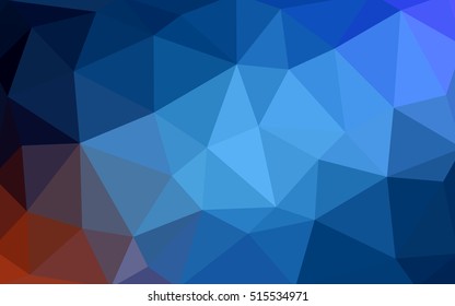 Dark blue polygonal illustration, which consist of triangles. Triangular design for your business. Creative geometric background in Origami style with gradient.