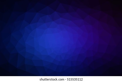 Dark blue polygonal illustration, which consist of triangles. Geometric background in Origami style with gradient. Triangular design for your business.