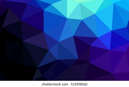 Dark blue polygonal illustration, which consist of triangles. Triangular design for your business. Creative geometric background in Origami style with gradient.