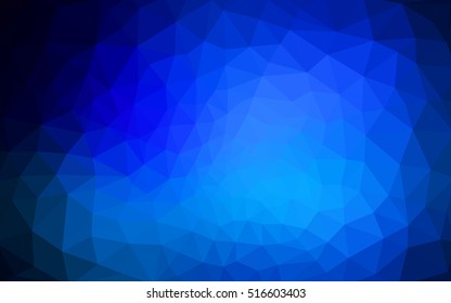 Dark blue polygonal illustration, which consist of triangles. Geometric background in Origami style with gradient. Triangular design for your business.