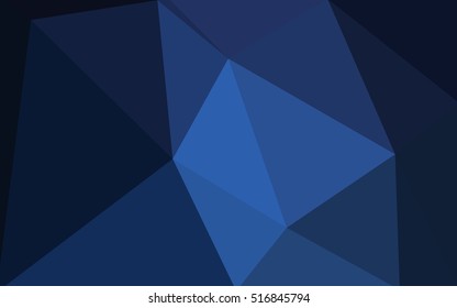 Dark blue polygonal illustration, which consist of triangles. Geometric background in Origami style with gradient. Triangular design for your business.