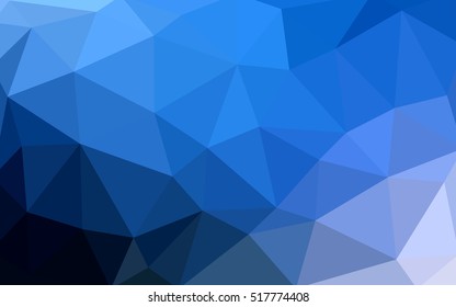 Dark blue polygonal illustration, which consist of triangles. Triangular design for your business. Creative geometric background in Origami style with gradient.