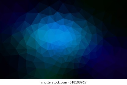 Dark blue polygonal illustration, which consist of triangles. Geometric background in Origami style with gradient. Triangular design for your business.