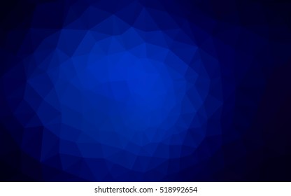 Dark blue polygonal illustration, which consist of triangles. Geometric background in Origami style with gradient. Triangular design for your business.
