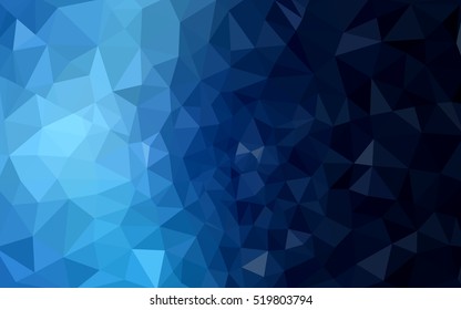 Dark blue polygonal illustration, which consist of triangles. Geometric background in Origami style with gradient. Triangular design for your business.