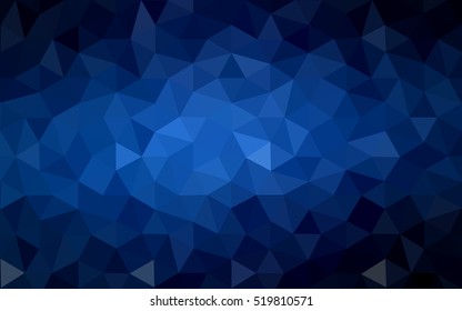 Dark blue polygonal illustration, which consist of triangles. Geometric background in Origami style with gradient. Triangular design for your business.