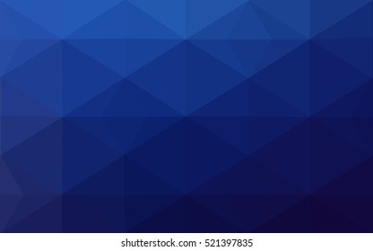 Dunkelblaue polygonale Abbildung, die aus Dreiecken besteht. Geometrischer Hintergrund im Origami-Stil mit Farbverlauf. Dreieckiges Design für Ihr Unternehmen.
