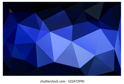 DARK BLUE polygonal illustration, which consist of triangles. Triangular design for your business. Creative geometric background in Origami style with gradient
