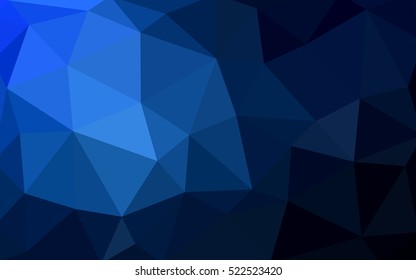 Dark blue polygonal illustration, which consist of triangles. Triangular design for your business. Creative geometric background in Origami style with gradient.