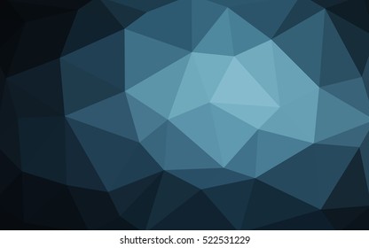 Dark blue polygonal illustration, which consist of triangles. Triangular design for your business. Creative geometric background in Origami style with gradient.