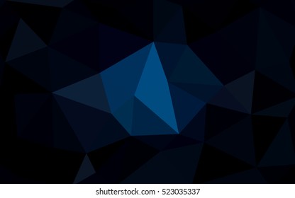 Dark blue polygonal illustration, which consist of triangles. Triangular design for your business. Creative geometric background in Origami style with gradient.