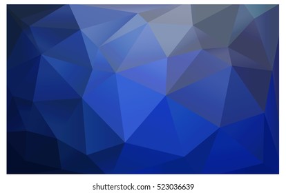 DARK BLUE polygonal illustration, which consist of triangles. Triangular pattern for your business design. Geometric background in Origami style with gradient. 