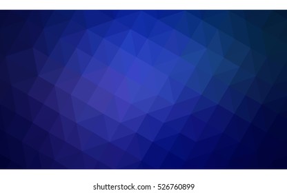 Dark blue polygonal illustration, which consist of triangles. Geometric background in Origami style with gradient. Triangular design for your business.